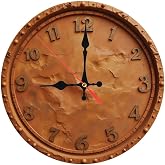 Terracotta Clay-Effect Wooden Wall Clock with Embossed Rim 25x25cm