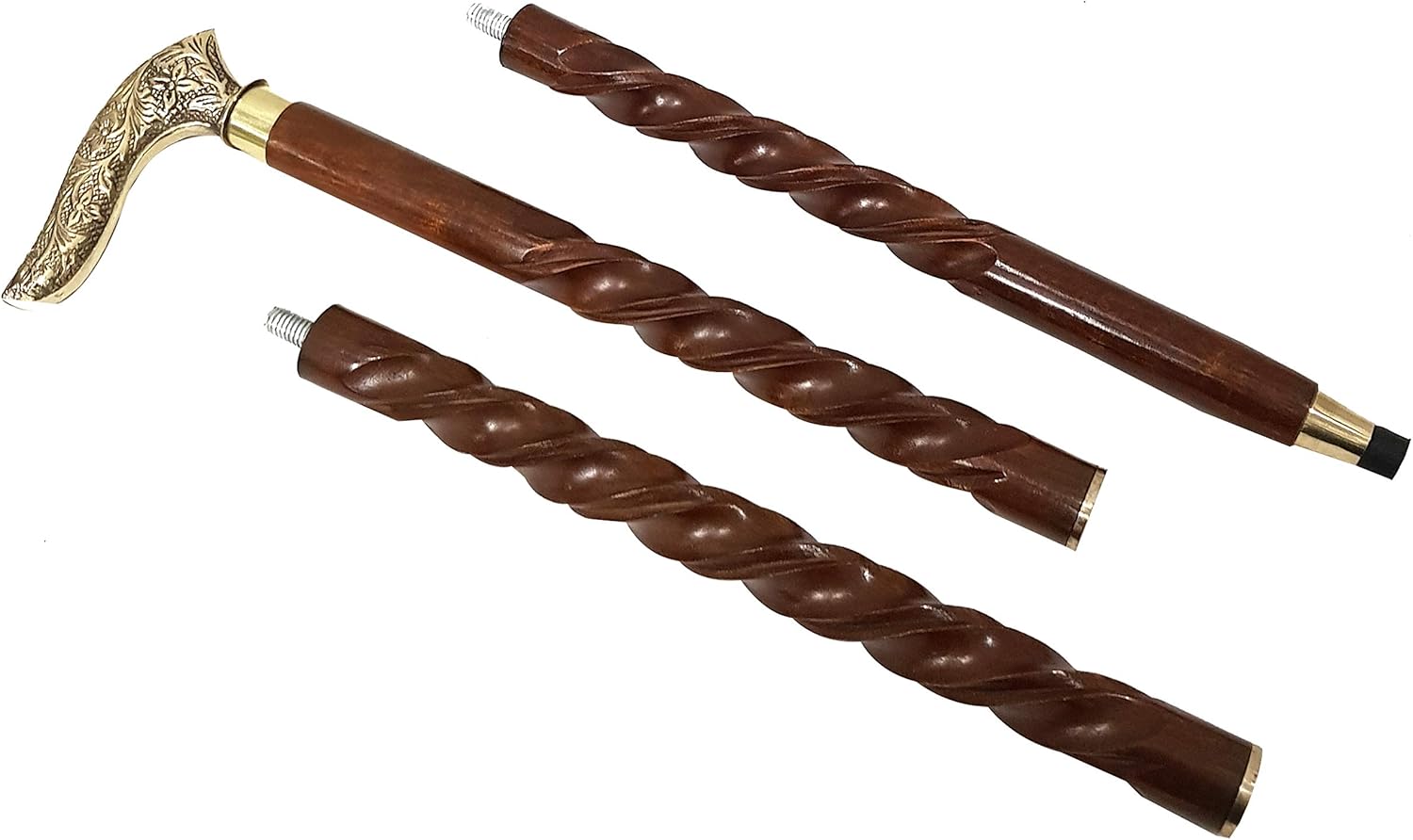 Antique Nautical Walking Cane Vintage Stick Brass Handle