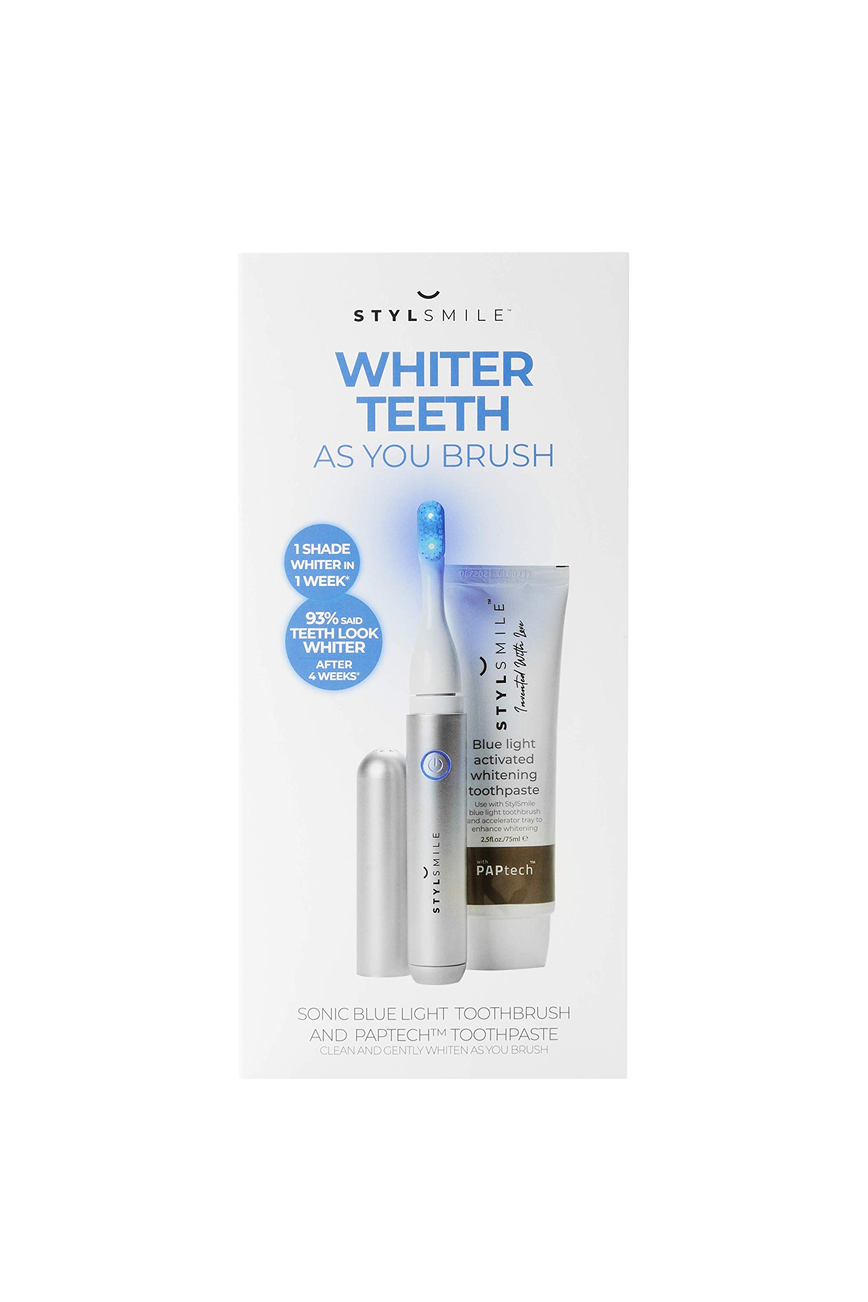 STYLSMILE Brush Kit: Rechargeable Sonic Toothbrush + Paptech Toothpaste