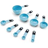 KitchenAid Classic Measuring Cups And Spoons Set, Set of 9, Aqua Sky/Black