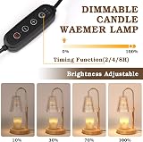 Funistree Candle Warmer Lamp with Timer & Dimmer, 2 Bulbs, Height Adjustable view 6