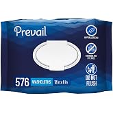 Prevail Soft Adult Washcloths, Disposable for Men Women, 12 x 8 in, 576 ct | Unisex Adult Incontinence Wipes