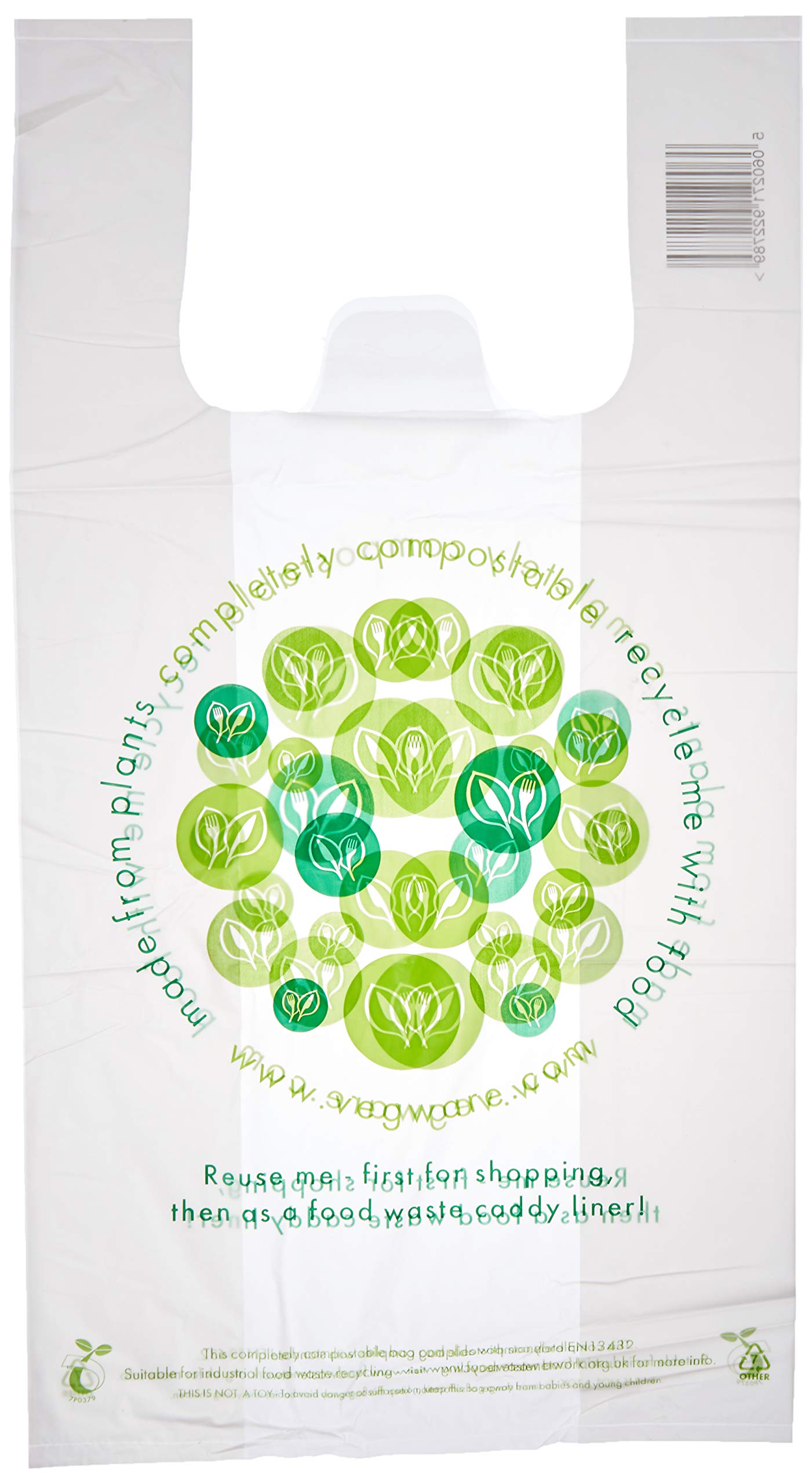 Vegware Medium Compostable Carrier Bag (Pack 500)