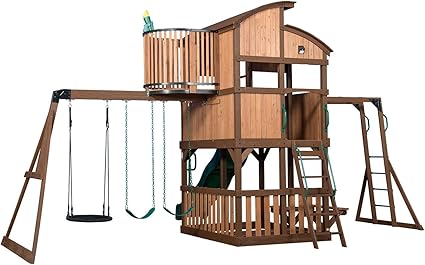 Amazon Com Cedar Park At Home Swing Set Forts Slide Club House