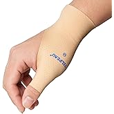 VELPEAU Thumb and Wrist Compression Sleeve for Tendonitis (Pack of 2), Seamless Technology, Gloves Wraps for Arthritis Pain Relief for Women & Men, Splint Liner, Fits Both Hands (Khaki, Long Version, M)