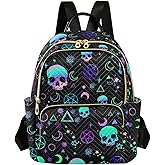 PJGINUIUA Women Fashion Backpack Purse Casual Lightweight Travel Shoulder Bag Magic Skull Rucksack Ladies Bag, Small