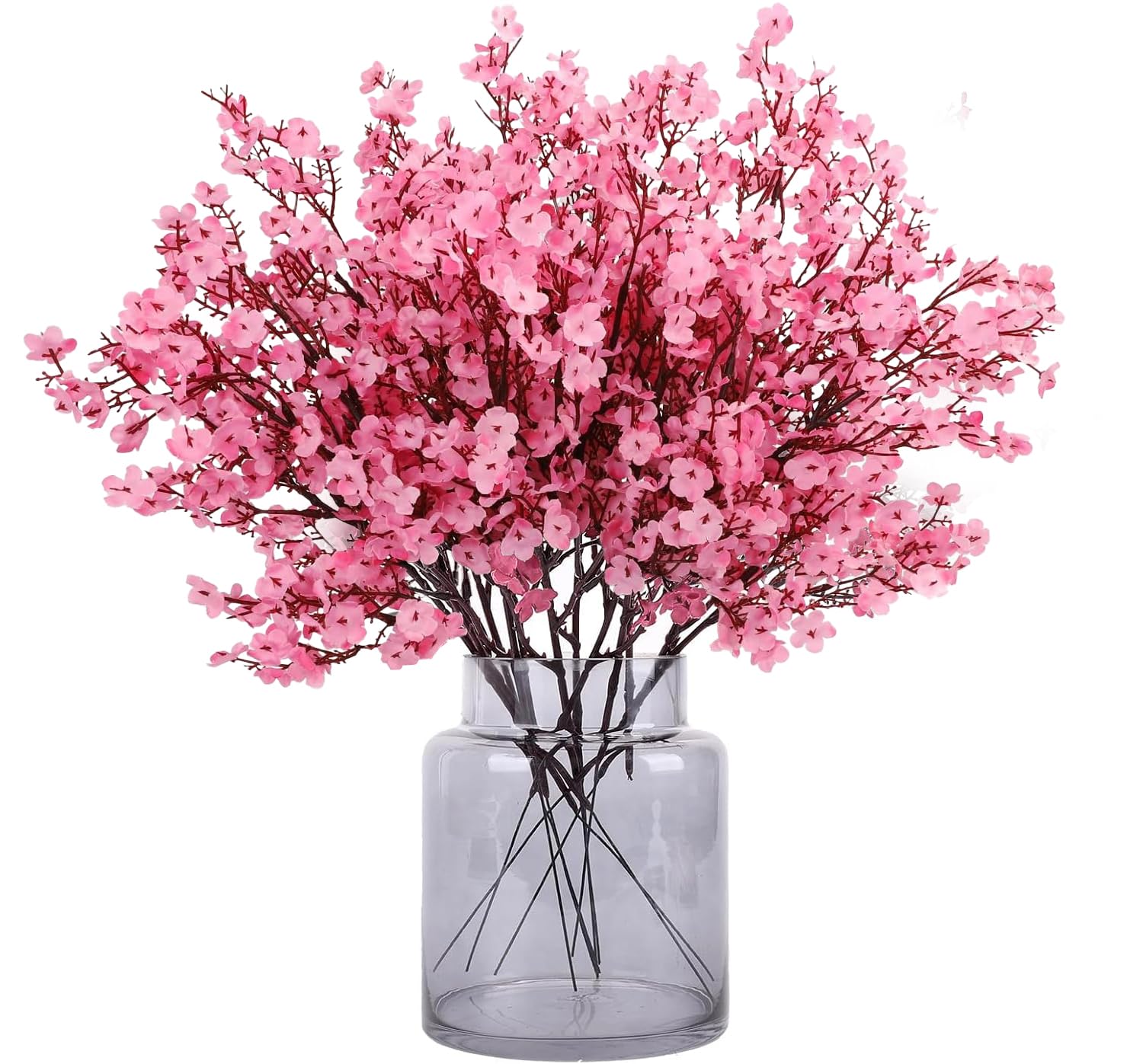 N&T NIETING Gypsophila Artificial Flowers, 12Pcs Baby Breath Artificial Flowers Real Touch Fake Silk Flowers for DIY Wedding Bouquet Party Table Centerpieces Flower Arrangements and Home Decor(Pink)
