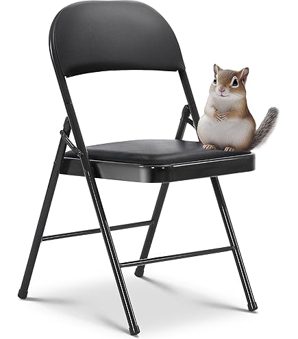 Black Folding Chairs Panana Folding Chairs With Padded Cushion And Back, Metal Chairs For Home And Office,Indoor And Outdoor Foldable Chairs (Grey, 6 Pack Plastic Chair