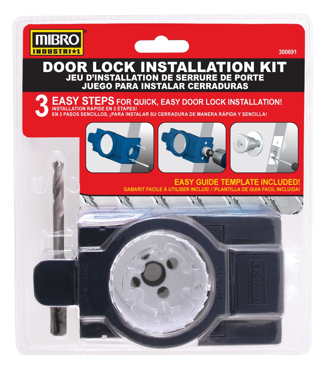 MIBRO 300691 Bi-Metal Door Lock and Deadbolt Installation Kit for Wood and Metal Doors