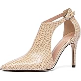 NEWBELLA Women's Closed Instep Hollow Pumps - Pointed Toe Heeled Sandals with Stiletto Heel, Versatile Casual High Heels for Everyday Wear & Commute