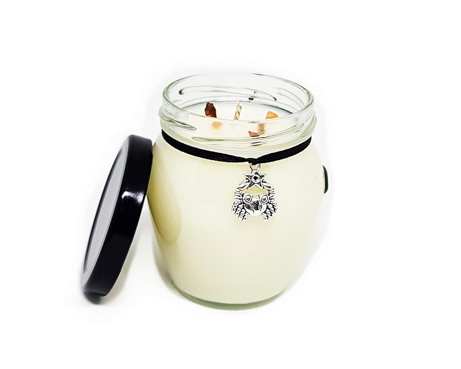 Cancer zodiac candle with crystals medium Amazon.co.uk Handmade