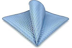S&W SHLAX&WING Mens Pocket Square Solid Color Plain Blue Red Grey Large for Suit