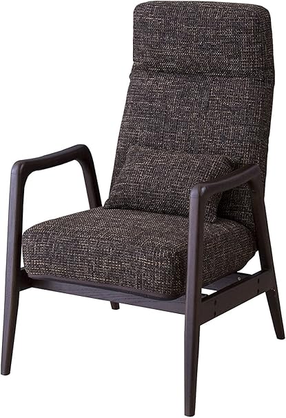 Amazon リクライニングチェア フロアチェア 高座椅子 座椅子 パーソナルチェア 椅子 いす チェアー チェア 木肘 肘付き 天然木 腰当 クッション ポケットコイル リビング モダン シンプル 北欧 デザイン おしゃれ ブラウン 座椅子 オンライン通販