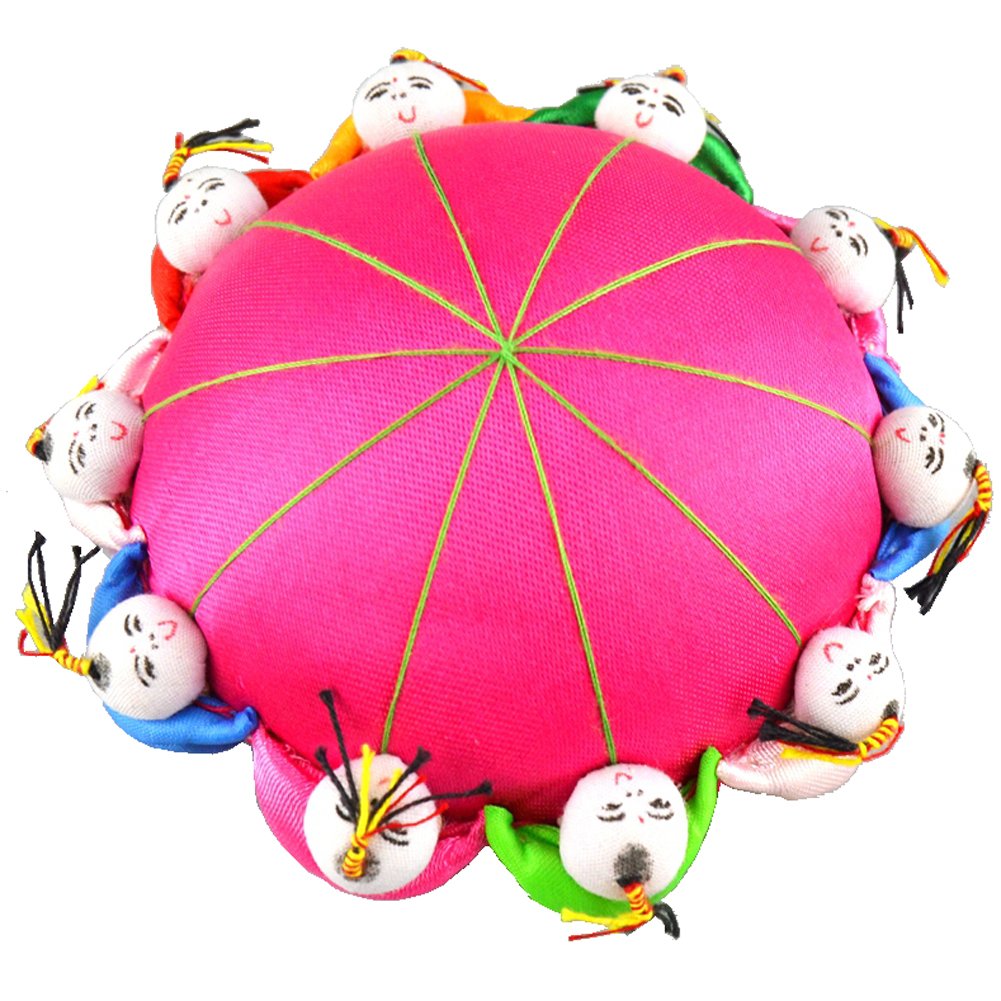 RIMOBUL Oriental Needle Pin Cushion with 10 Kids - Magenta