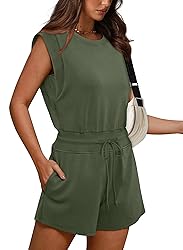 OFEEFAN Womens Rompers for Summer Crewneck