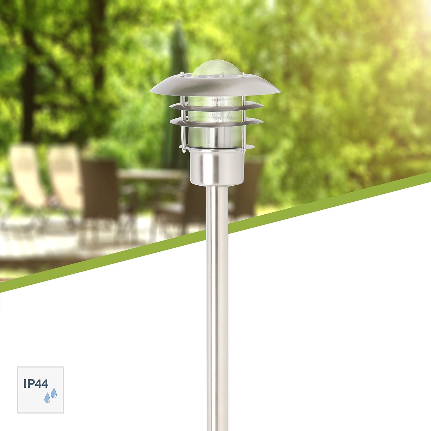 Brilliant Terrence 45785/82 Path Light Stainless Steel, Silver - Image 3