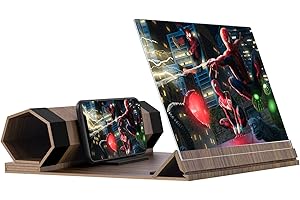DIZAULPRO 16‘’ Screen Magnifier for Smartphone, Mobile Phone 3D Magnifier Screen Expanders for Movies, Videos, and Gaming Foldable Phone Stand with Screen Amplifier B2 Gray