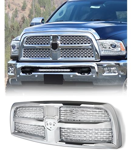APS Stainless Steel Grill Insert For Ram 2500/3500 2010-2018 - 8x6 Horizontal Billet Tow Hook