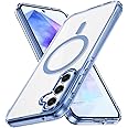 Lunivop for Samsung Galaxy A55 5G Case Hard [Compatible with Magsafe Wireless Charging] Yellowing Resistant Magnetic Cover Clear para A 55 6.6 inch 2024 Rugged Best Phone Cases Blue