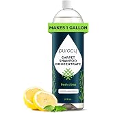 Puracy Carpet Cleaner Solution - Carpet Shampoo, Pet Stain &amp; Odor Remover, Rug &amp; Upholstery Cleaner, 4X Concentrated, Low Foam Shampooer Formula, Fresh Citrus, 25oz