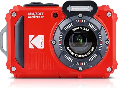 KODAK Water Camera Red Waterproof 15m 4X Optical Zoom 1080P Video