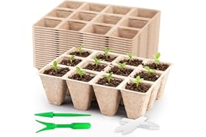 20 Packs Peat Pots Seed Starter Tray, 240 Cells Biodegradable Seedling Pots Germination Trays, Plant Starter Tray for Seedlin