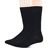Yomandamor 5 Pairs Men's Crew Dress Socks with Arch Support and Seamless Toe