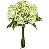 21In Light Green Artificial Hydrangea Flowers 5 Pcs Real Touch 3D Print Latex Flowers for Wedding Centerpieces Bouquets DIY Floral Decor Home Decoration with Stems