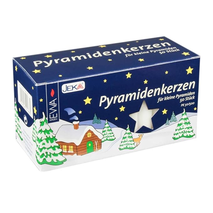 JEKA Pyramidenkerzen 50 Stück weiß