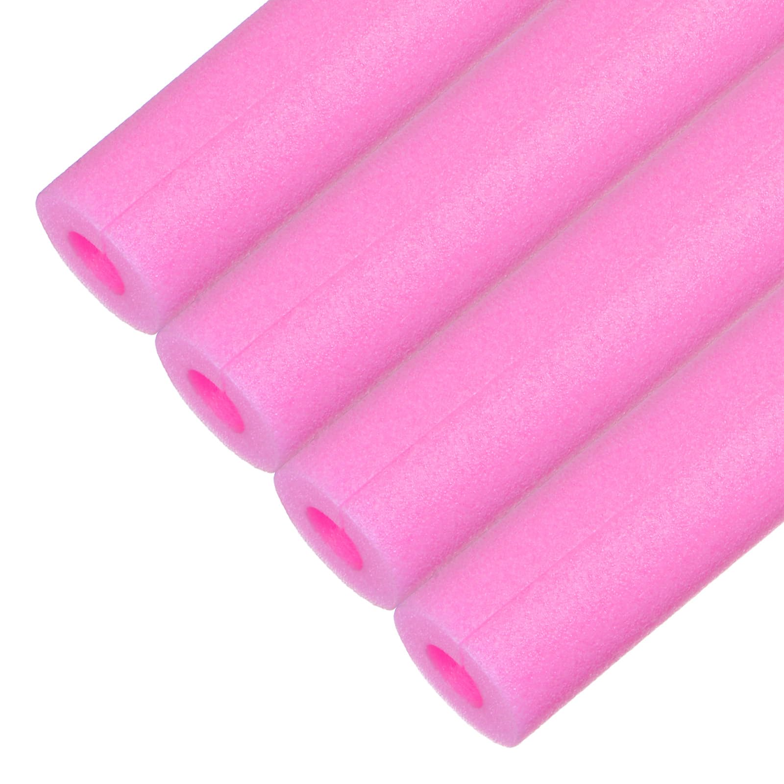 M METERXITY 4-Pack Pipe Insulation Foam Tube, 17 x 2.4(L x OD) Foam Pipe Covers, Pre-Slit Clamp Foam Protection for Padding/Bumper Corner Edge Protection/Handle Water Pipes [Peachblow]