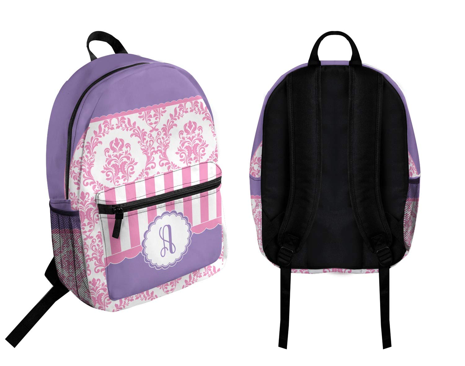 Personalized Pink White \u0026 Purple Damask 