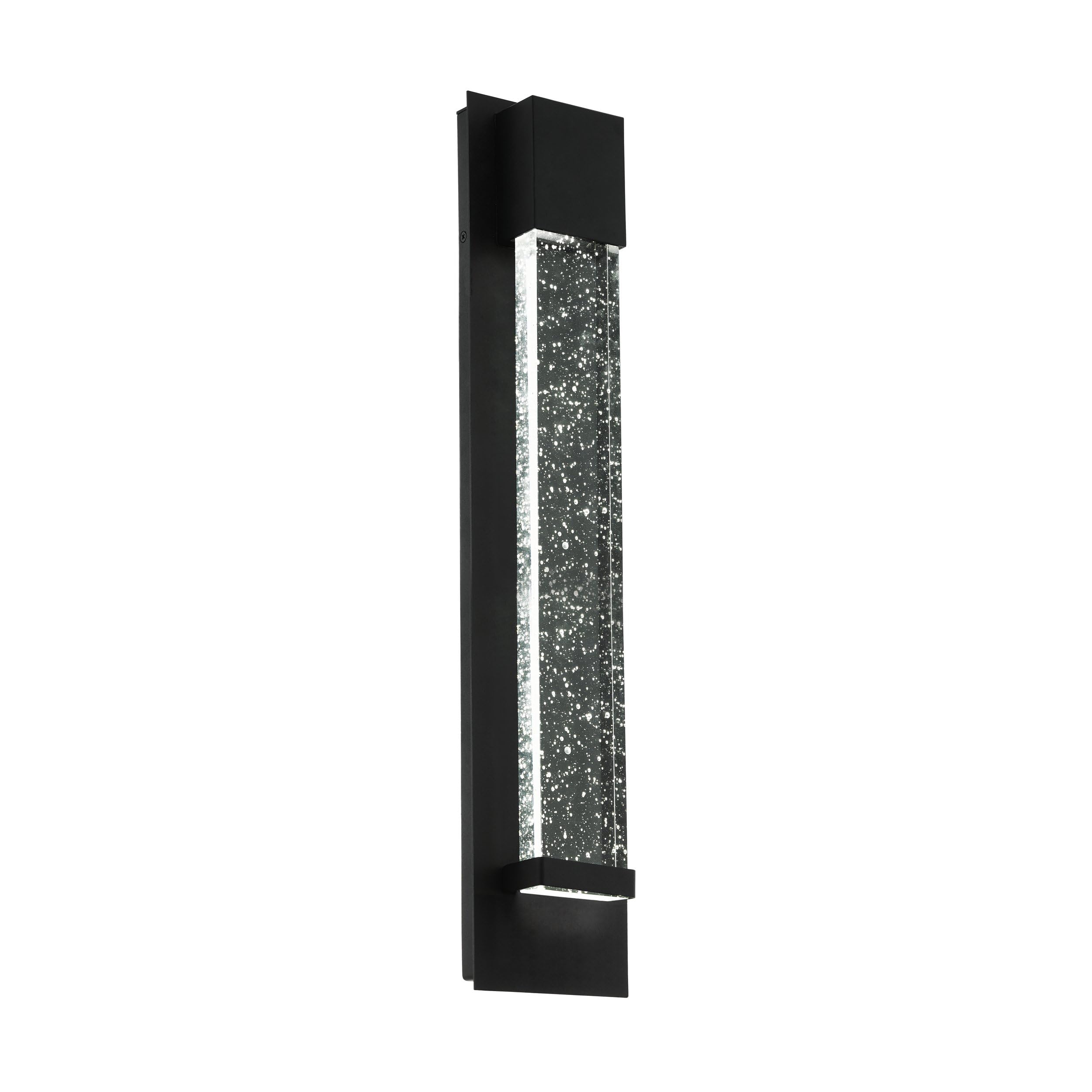 Eglo 98154 VILLAGRAZIA Exterior Wall Light in Black with Air Bubble Glass
