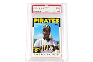 VINTAGE SNOWMOBILES & SPORTSCARDS BARRY BONDS 1986 TOPPS TRADED ROOKIE #11T PSA 9 MINT PIRATES CENTERED (469)