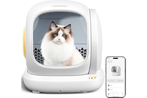 MeoWant Self-Cleaning Cat Litter Box, 75L Extra Large Open Automatic Cat Litter Box for Multi Cats, Integrated Safety Protection, APP Control, Odor Removal, Includes Mat & Liner