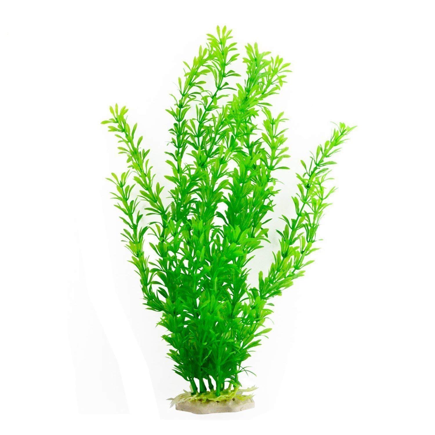 Saim Fluorescent Green Jardin Plastic Emulational Decorative Plant Aquarium Decor Fish Tank Ornament 18" Height