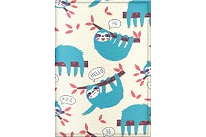 Quttie Passport Cover for Kids, Women and Men, Cute Travel Passport Holder (Sloth Pattern)