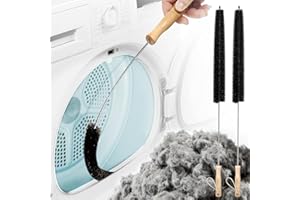 Holikme Dryer Vent Cleaner Kit 2 Pack - Household Cleaning Supplies 304 Stainless Steel Dryer Lint Brush Home Essentials for Lint Trap Dust Vacuum Brush
