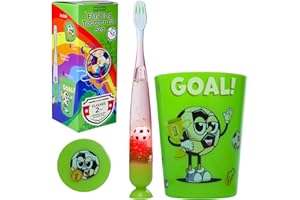 Lily's Home Kids Toothbrush with Flashing Timer and Soft Bristles, Rinsing Cup & Cover - Fun 2-Min Light-Up Brushing for Chil