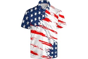 Golf Polo Shirts for Men Funny Print Quick Dry Short Sleeve Performance Golf Shirts Moisture Wicking Polo Shirts