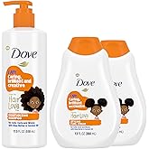Dove Kids Moisturizing Shampoo + Styling Curl Cream Twin Pack – “Hair Love” Curly Hair Products for Kids, Coconut Cookie Scent (3 Piece Set)