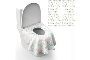 Toilet Seat Covers Disposable, CLYMENE 20 Pack Extra Large Waterproof Toilet Cover for Toddlers & Adults, Essential for Kids Potty Training, Traveling, Public Restroom, Airplane