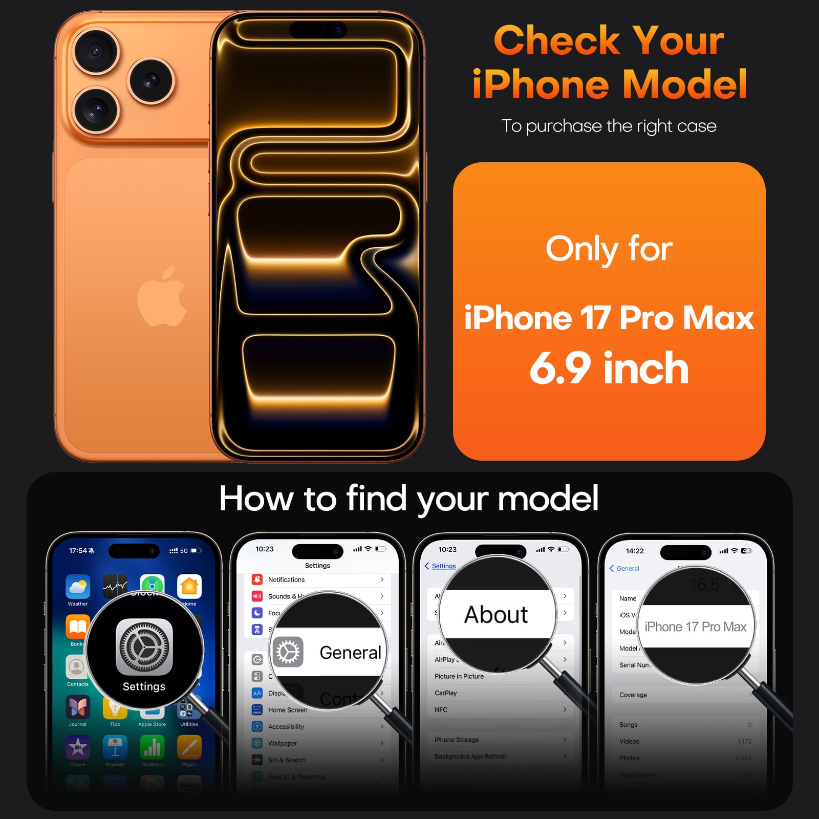 TAURI for iPhone 17 Pro Max Case, Full Camera Protection, Anti-Yellowing Military-Grade Protection Shockproof Slim Phone Case for iPhone 17 ProMax, Clear