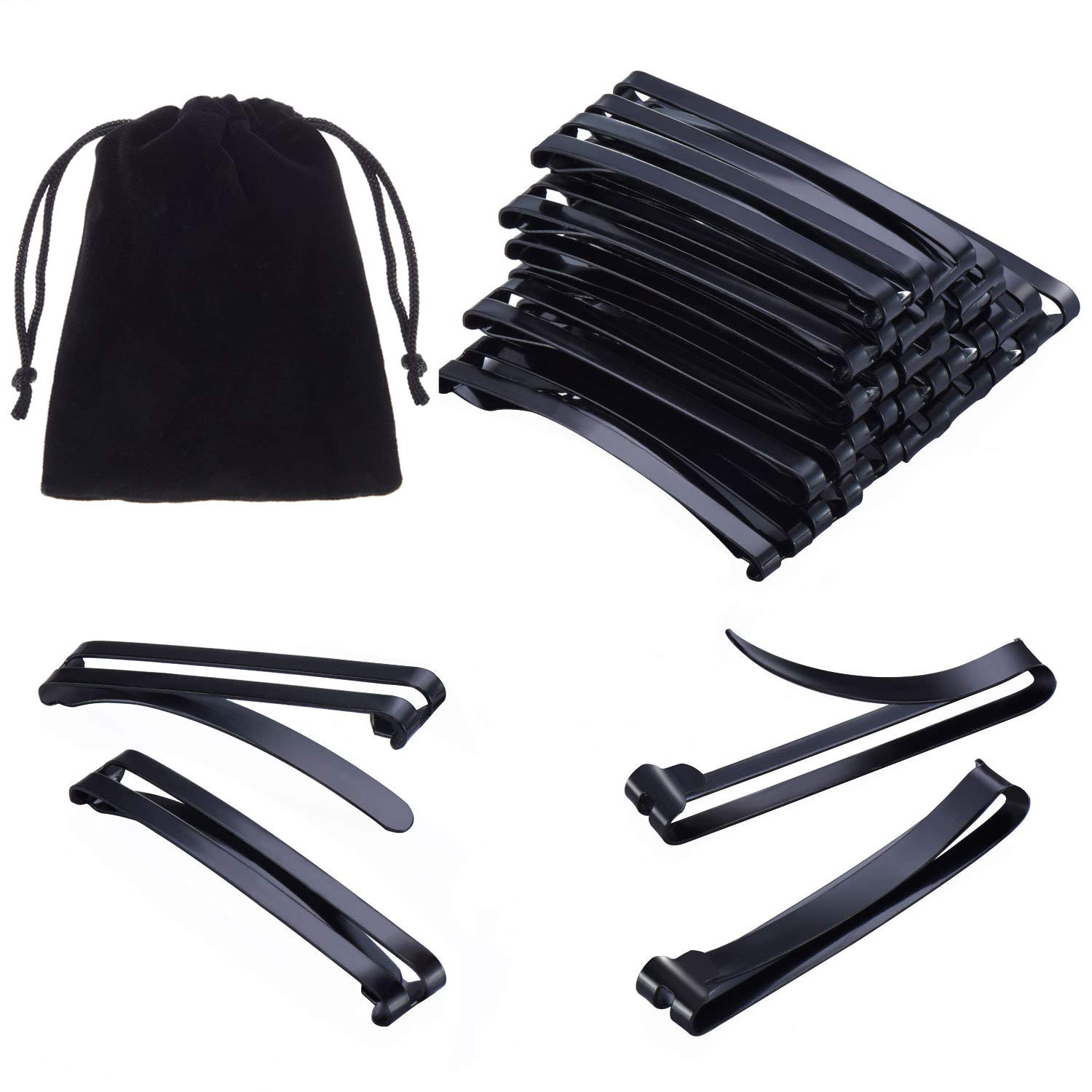 Fanrel Pack of 24 Metal Hair Barrettes Clips No-slip Grip Stay Tight Barrettes for Girls and Women, Black : Beauty
