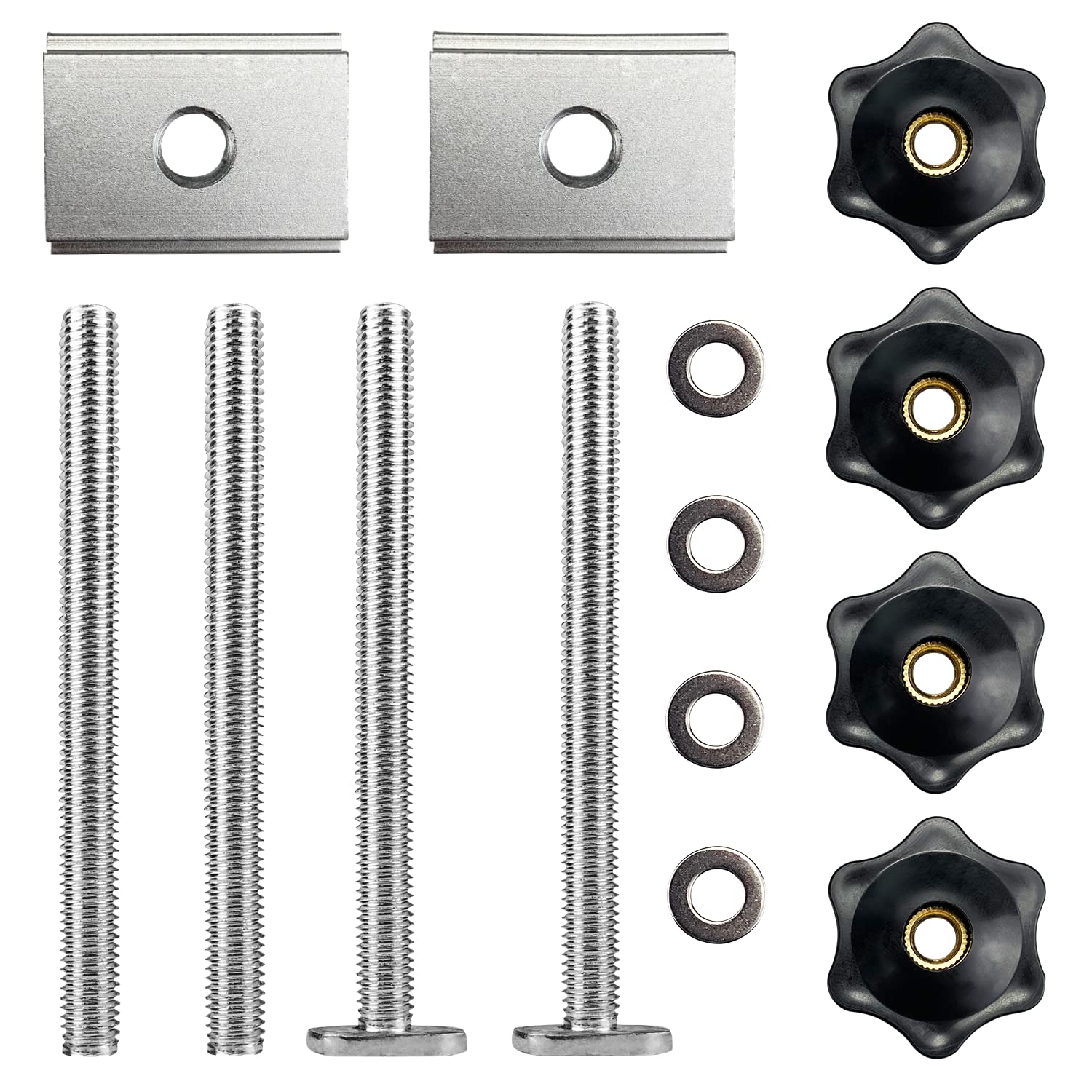 4 Set / 14 Pcs T-Track Clamps M8 T Slot Nut T-Track Sliding Nut,Two Specifications Of Nuts (T Type, Straight Type), T-Track Accessories,For Woodworking Tool Slot Fastener