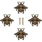 LLDYNW 4pcs Bumble Bee Cabinet Knobs - Insect Drawer Pulls - Animal Single Hole Handles for Dresser &amp; Antique Dresser Bathroom Cabinets (Bronze)