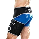 ALBUEEN Hip Brace for Women and Men, Adjustable Hip Support Brace with Groin Pull Compression Wrap, Breathable Hip Flexor Compression Wrap for Thigh and Hamstring Support, Black Right