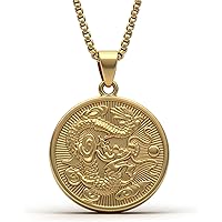 Amazon.com: Fusamk Fashion 18K Gold Plated Dragon Dog Tag Pendant