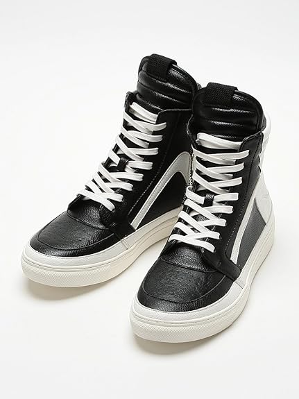 Amazon ラブハンター Lovehunter ツートン ハイカット レースアップ スニーカー ブラック 44 Love Hunter ラブハンター スニーカー