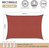 RICHIE Sun Shade Sail 3m x 4m Waterproof UV Block Rectangle view 3