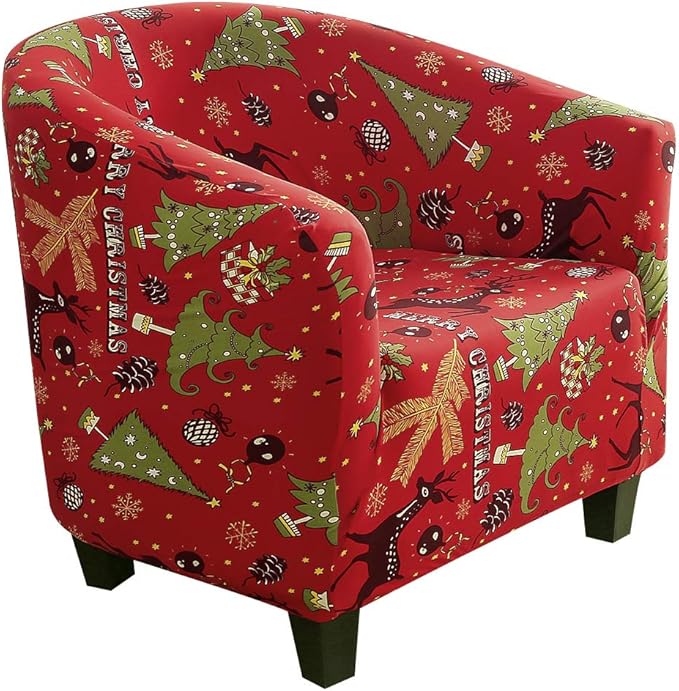 SearchI Christmas Chair Cover for Club Chair, Christmas